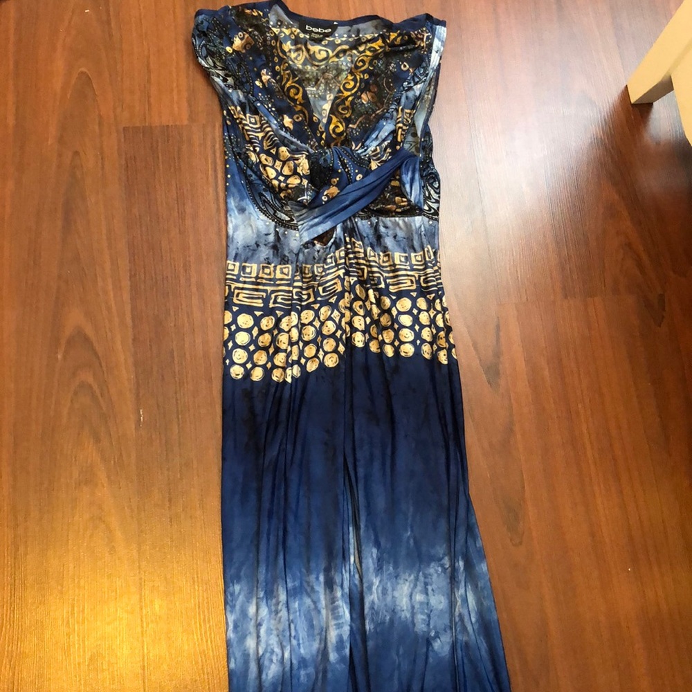 Bebe blue and tan maxi dress super soft and comfy